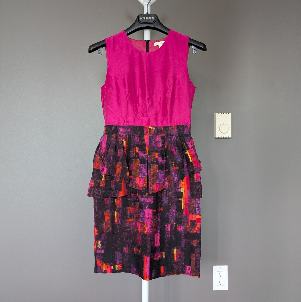 Silk Peplum Dress